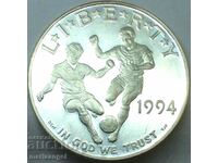 SUA 1 dolar 1994 Fotbal - Cupa Mondială PROOF 26.74y Ag