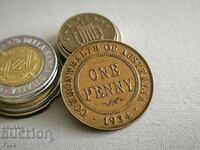 Monedă - Australia - 1 penny | 1934