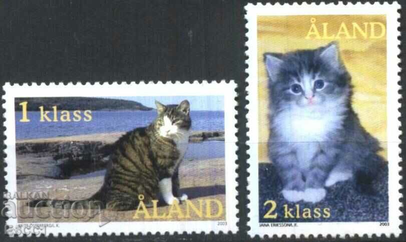 Pure stamps Fauna Cats 2003 from Aland