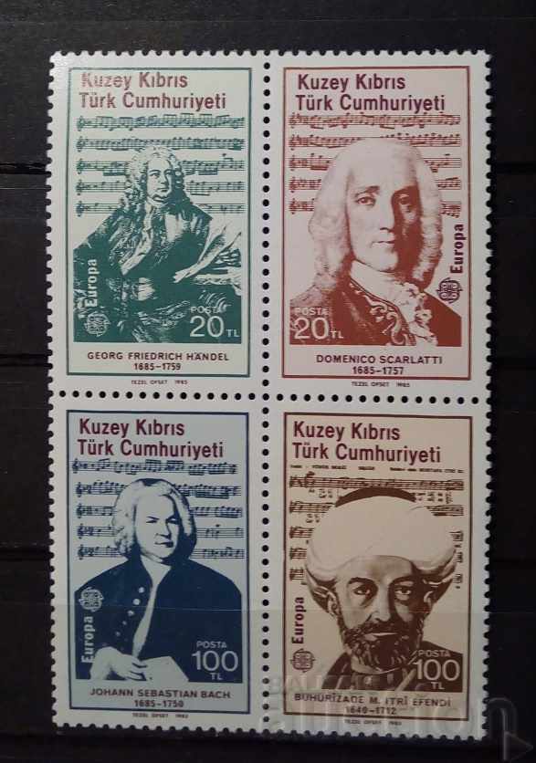 Turkish Cyprus 1985 Europe CEPT Music/Composers MNH