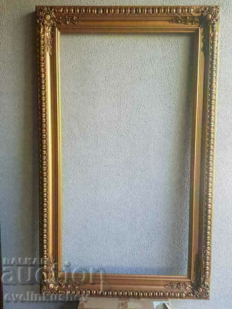 Large baroque mirror or picture frame 77 x 128 cm.