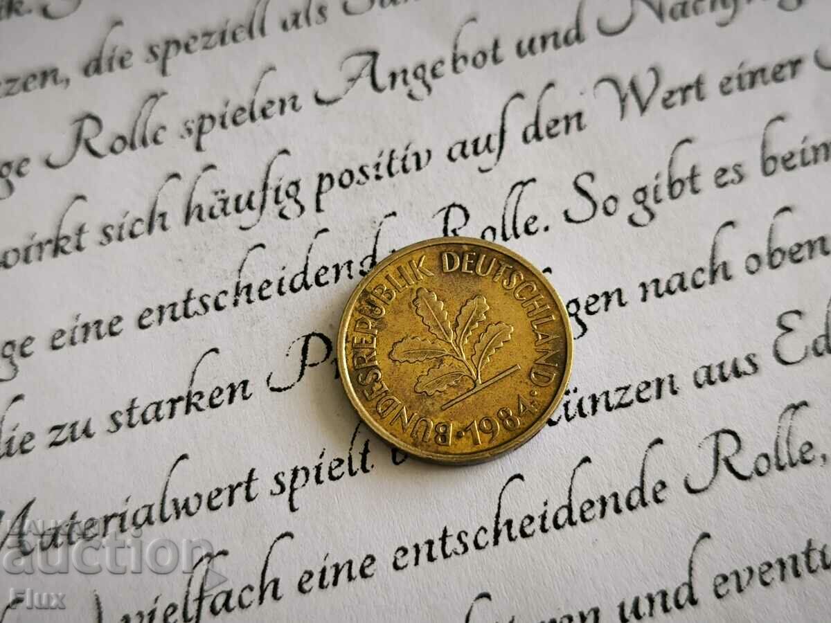 Coin - Germany - 5 Pfennig | 1984; series J with price 0.60 BGN | € 0.31 Coin - Germany - 5 Pfennig | 1984; series J with price 0.60 BGN | € 0.31
