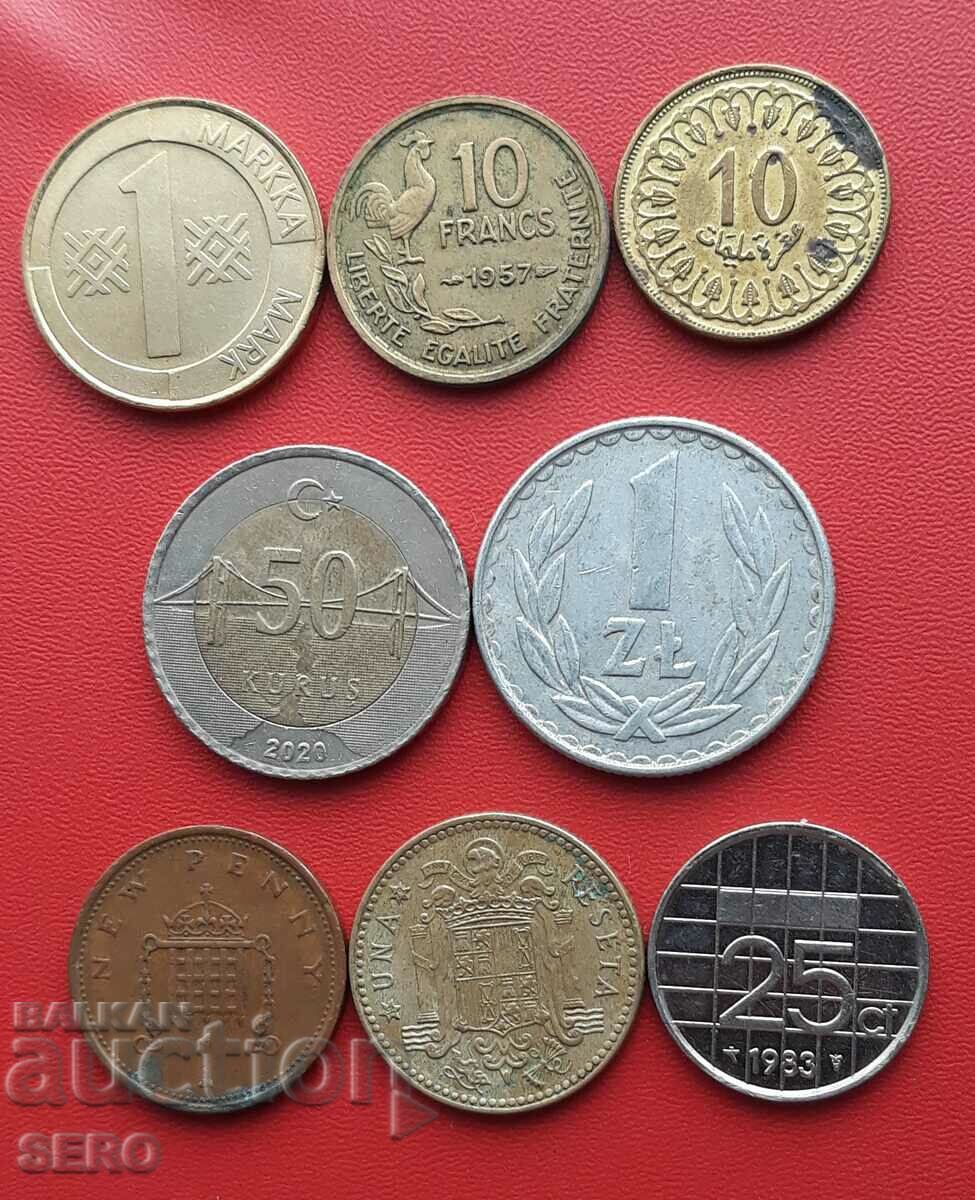 Lot mixt de 8 monede