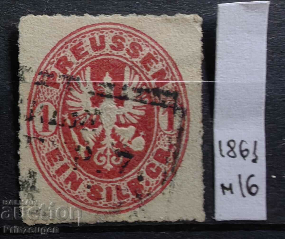 Παλαιά Γερμανία - Πρωσία 1861 - Μισέλ Νο 16