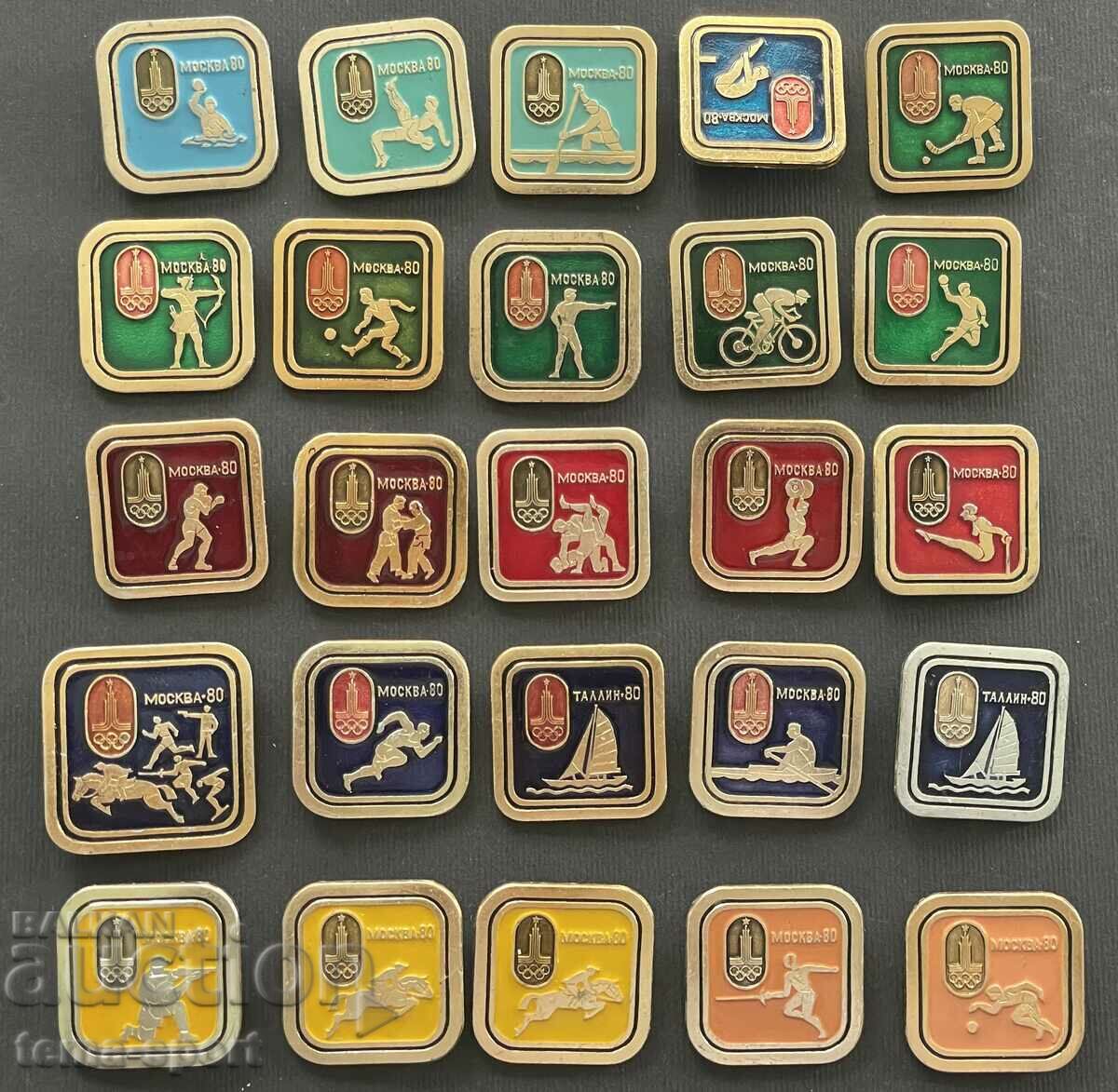 483 USSR lot of 25 Olympic signs Olympics Moscow 1980.