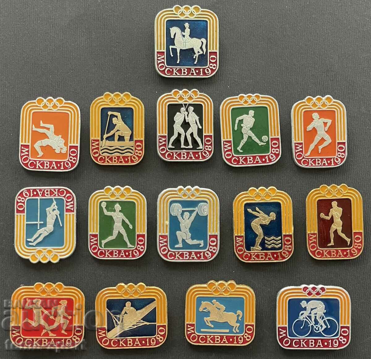 484 USSR lot of 15 Olympic signs Olympics Moscow 1980.