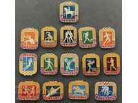 484 USSR lot of 15 Olympic signs Olympics Moscow 1980.