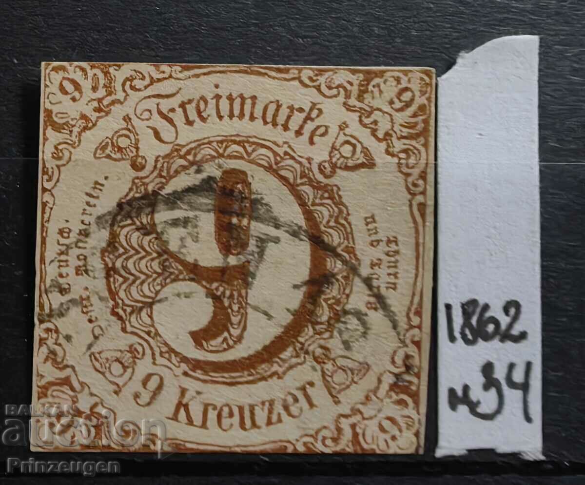 Стара Германия - Турн и Таксис 1862 - Михел No 34