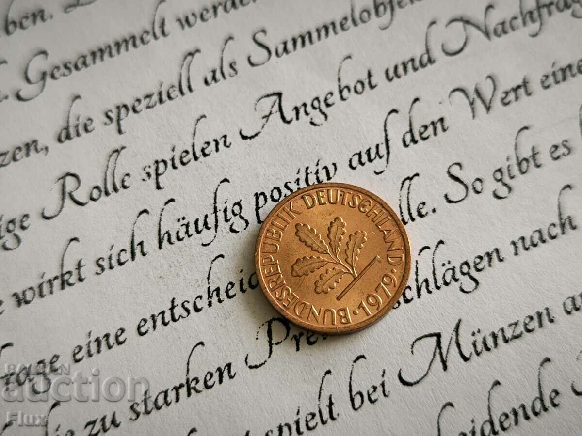Coin - Germany - 1 pfennig | 1979; series F with price 0.75 BGN | € 0.38 Coin - Germany - 1 pfennig | 1979; series F with price 0.75 BGN | € 0.38