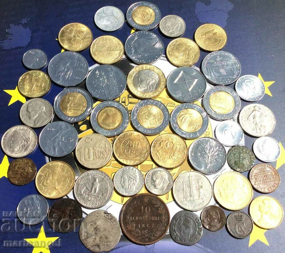 Set of 48 coins from Italy, Vatican and others