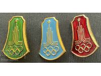 490 USSR lot of 3 Olympic signs Olympics Moscow 1980.