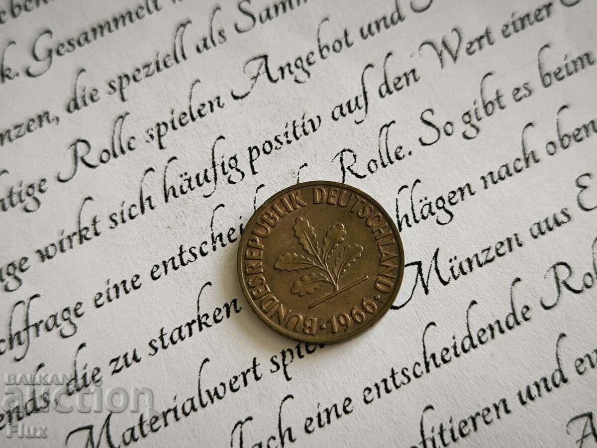 Coin - Germany - 2 Pfennig | 1966; Series D with price 1.00 BGN | € 0.51 Coin - Germany - 2 Pfennig | 1966; Series D with price 1.00 BGN | € 0.51