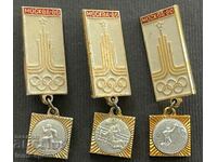 494 USSR lot of 3 Olympic signs Olympics Moscow 1980.