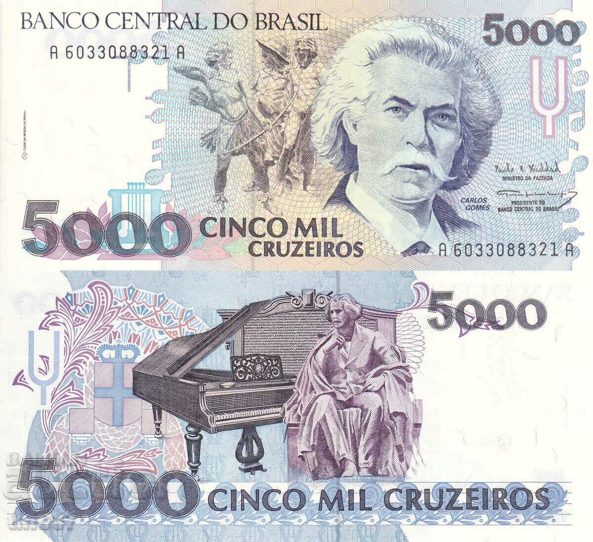 tino37- BRAZILIA - 5000 CRUZEIROS - 1993 - UNC