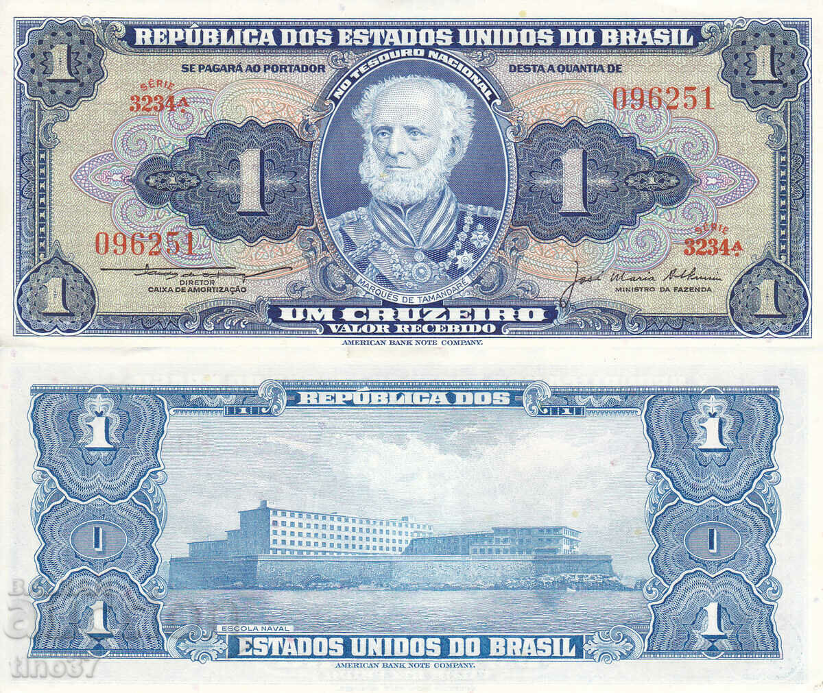 tino37- BRAZIL - 1 CRUZEIRO - 1954/58 - AU