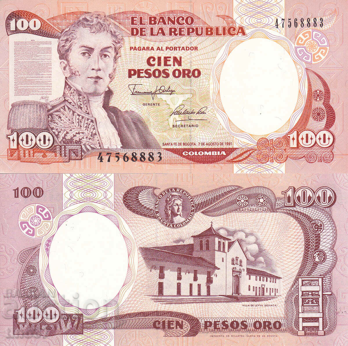tino37- COLOMBIA - 100 PESOS ORO - 1991 - UNC