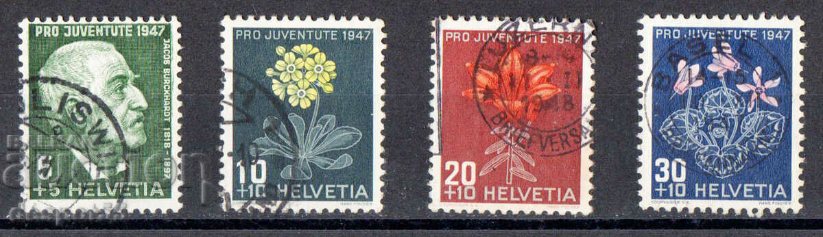 1947. Ελβετία. Pro Juventute. Jacob Burkhardt - Λουλούδια.