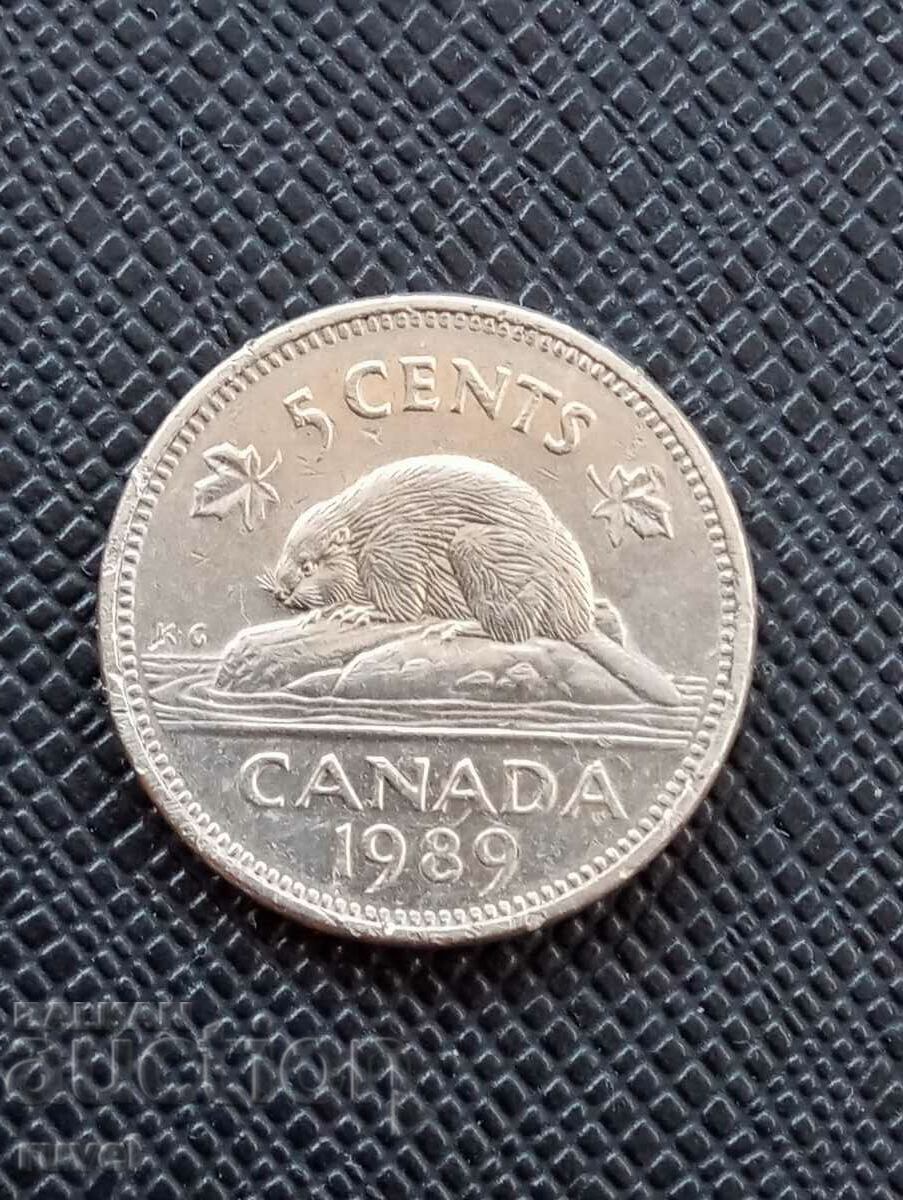Канада 5 цента, 1989 г.