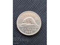 Canada 5 cents, 1989