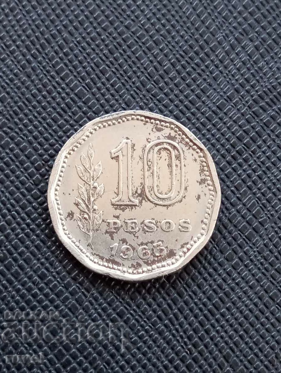 Argentina 10 pesos, 1963