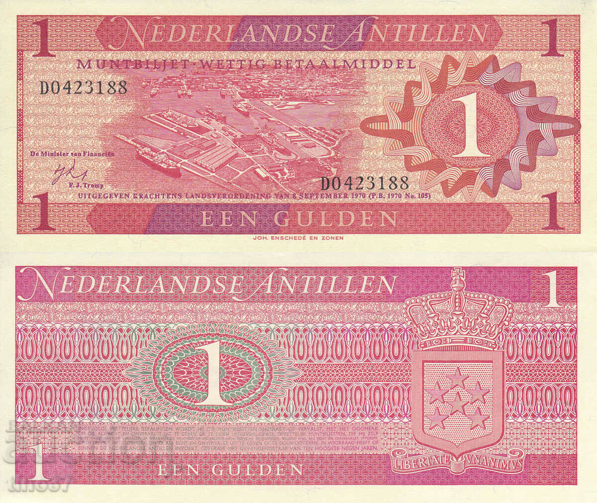tino37- NETHERLANDS ANTILLES - 1 GULDEN - 1970 - AU