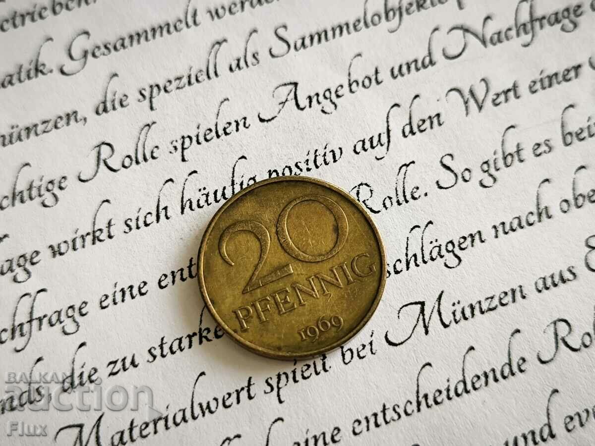 Monedă - Germania - 20 Pfennig | 1969
