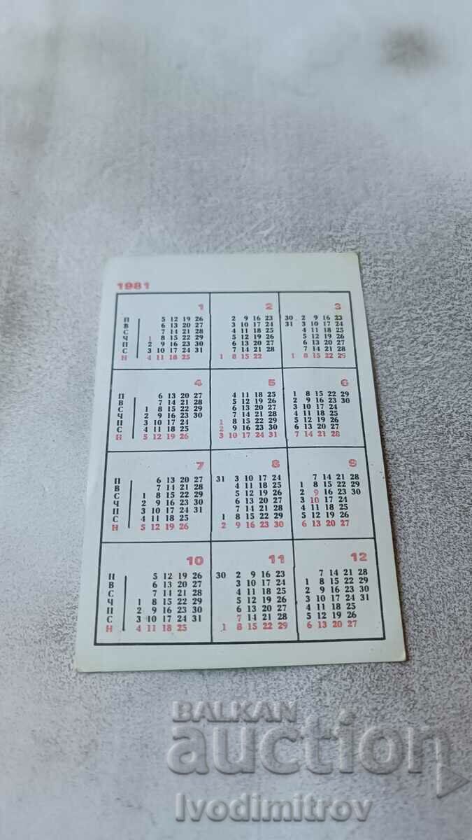 Calendar RSV '81 1981 with price 0.85 BGN | € 0.43 Calendar RSV '81 1981 with price 0.85 BGN | € 0.43