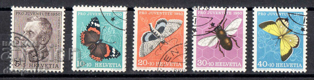 1950. Elveţia. Pro Juventute - Teophill Sprecher. Insecte