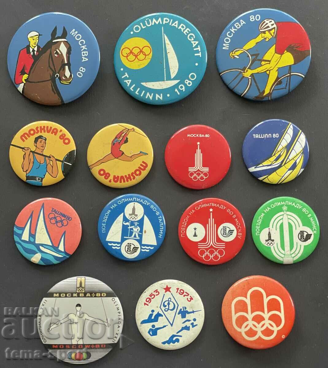 496 USSR lot of 14 Olympic signs Olympics Moscow 1980.