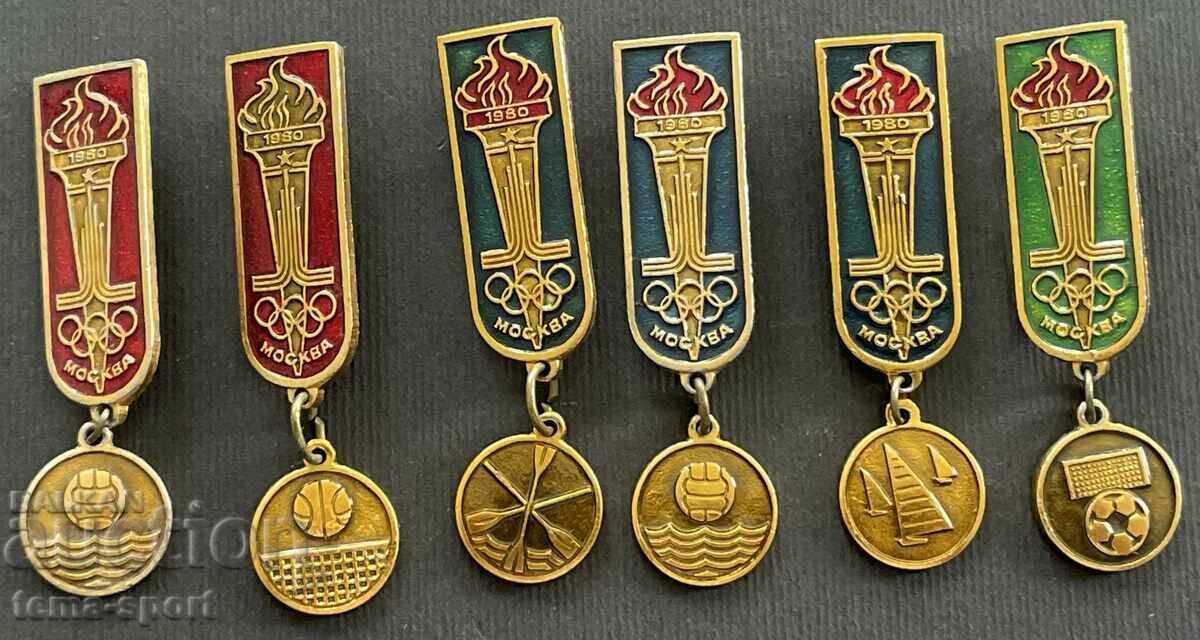 497 URSS lot de 6 semne olimpice Jocurile Olimpice de la Moscova 1980.