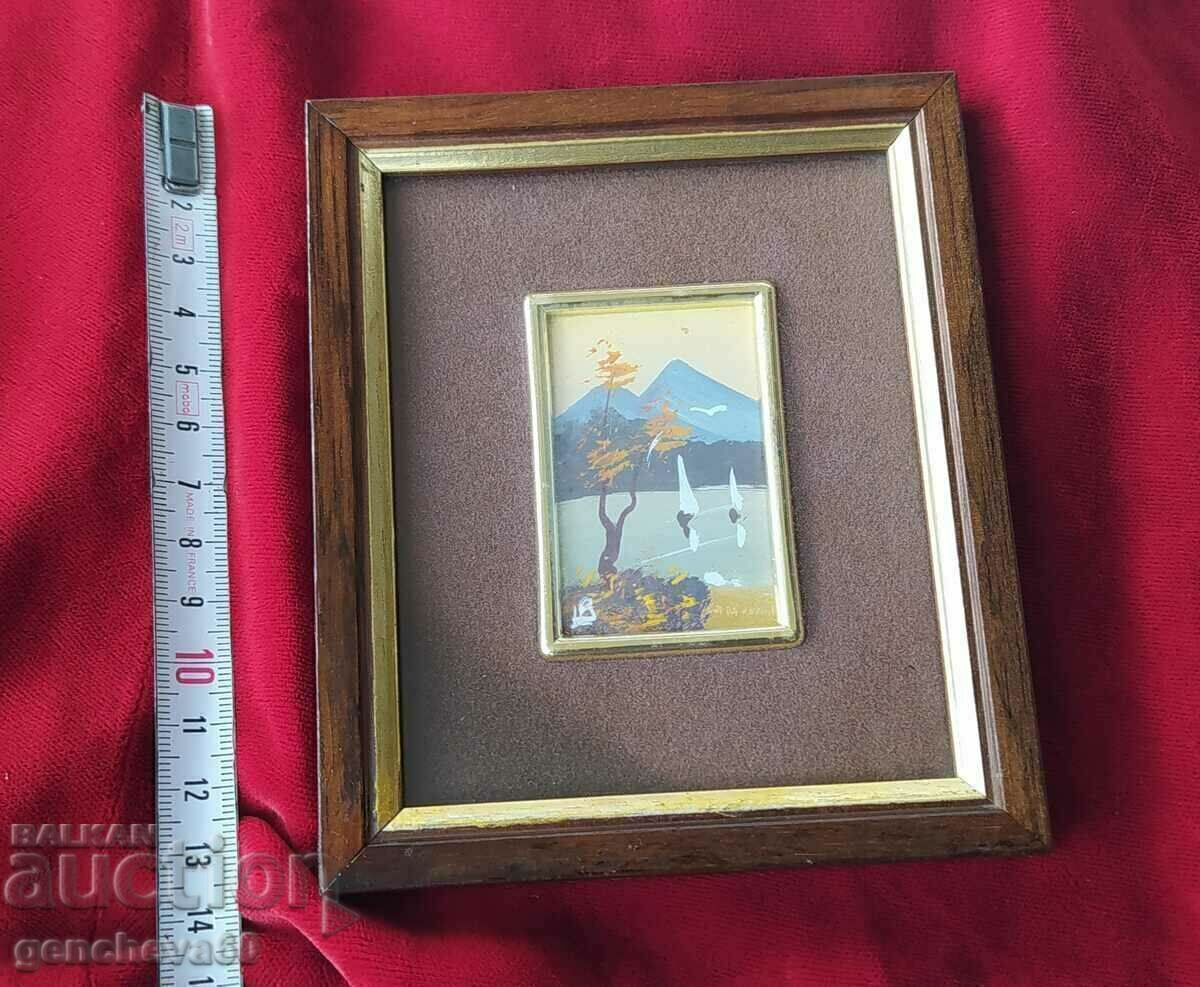 Painting landscape gold foil certificate, signature - 6 Painting landscape gold foil certificate, signature - 6