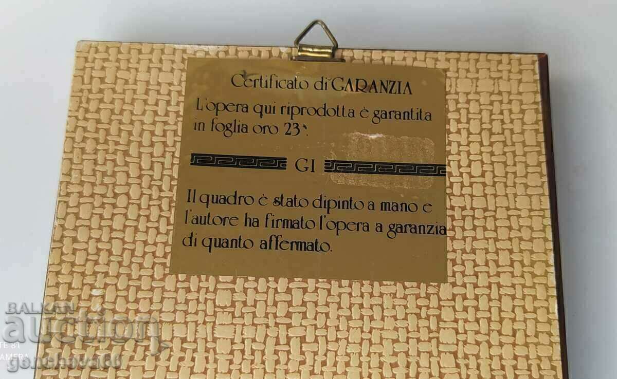 Πίνακας τοπίο χρυσό φύλλο πιστοποιητικό, υπογραφή - 7