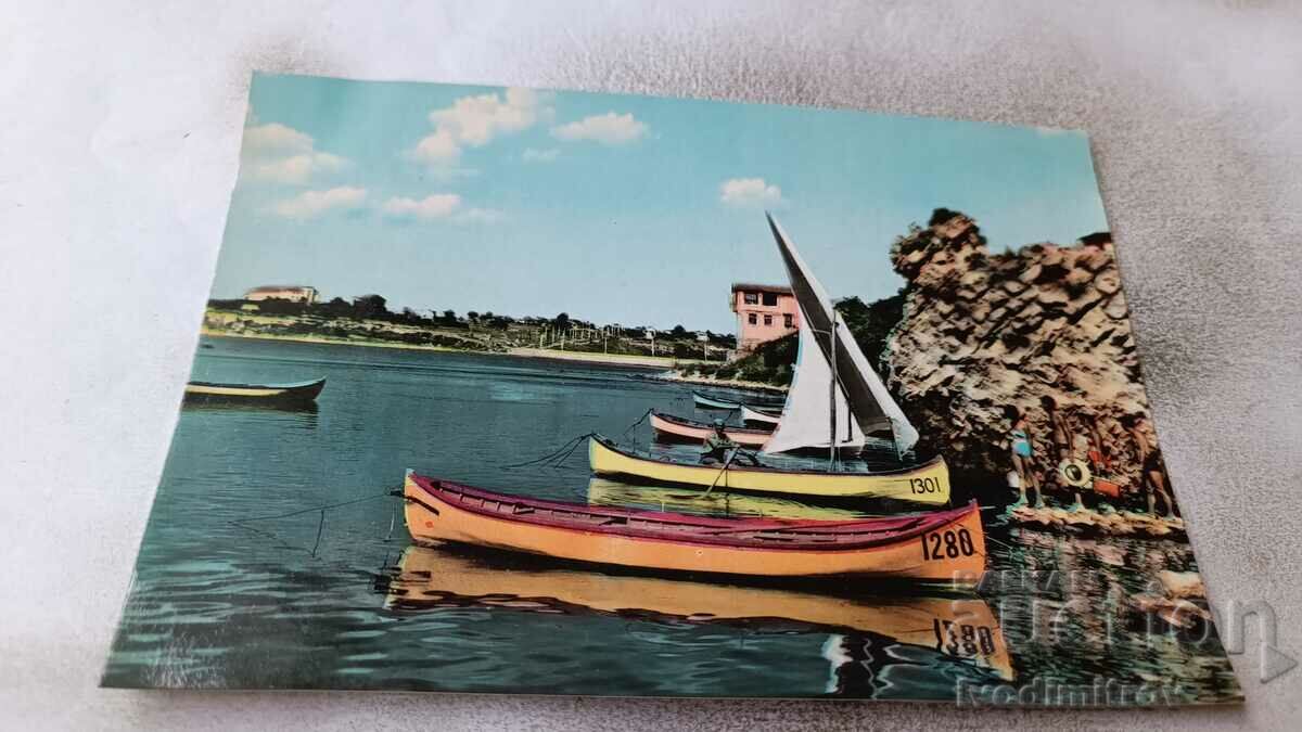 Postcard Nessebar Fishing boats 1960