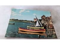 Postcard Nessebar Fishing boats 1960