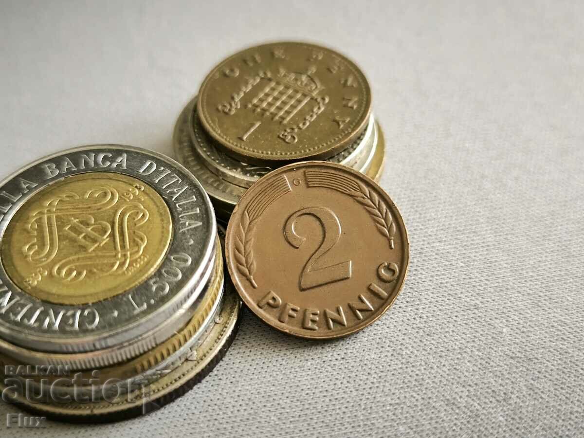 Монета - Германия - 2 пфенига | 1965г.; серия G