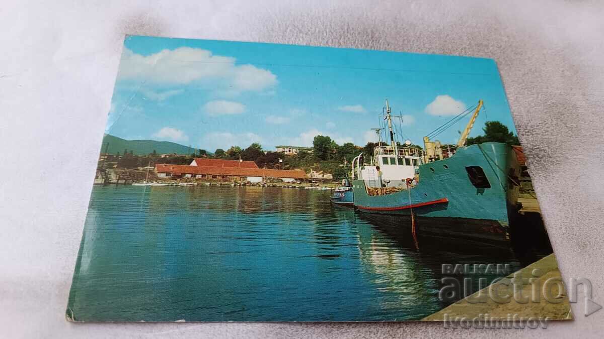 Postcard Michurin The harbor 1972
