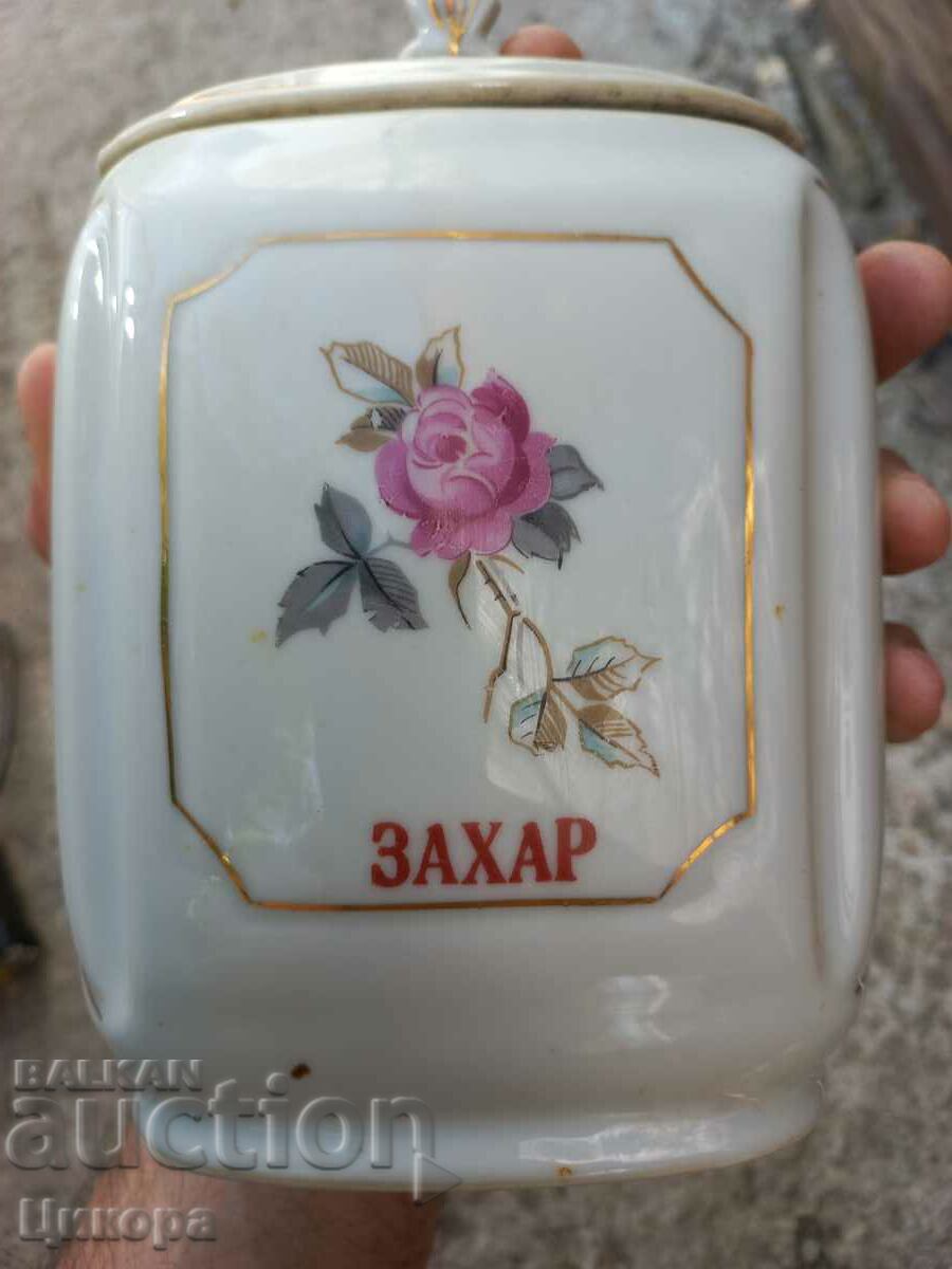 PORCELAIN JAR ROSE SUGAR - 5 PORCELAIN JAR ROSE SUGAR - 5