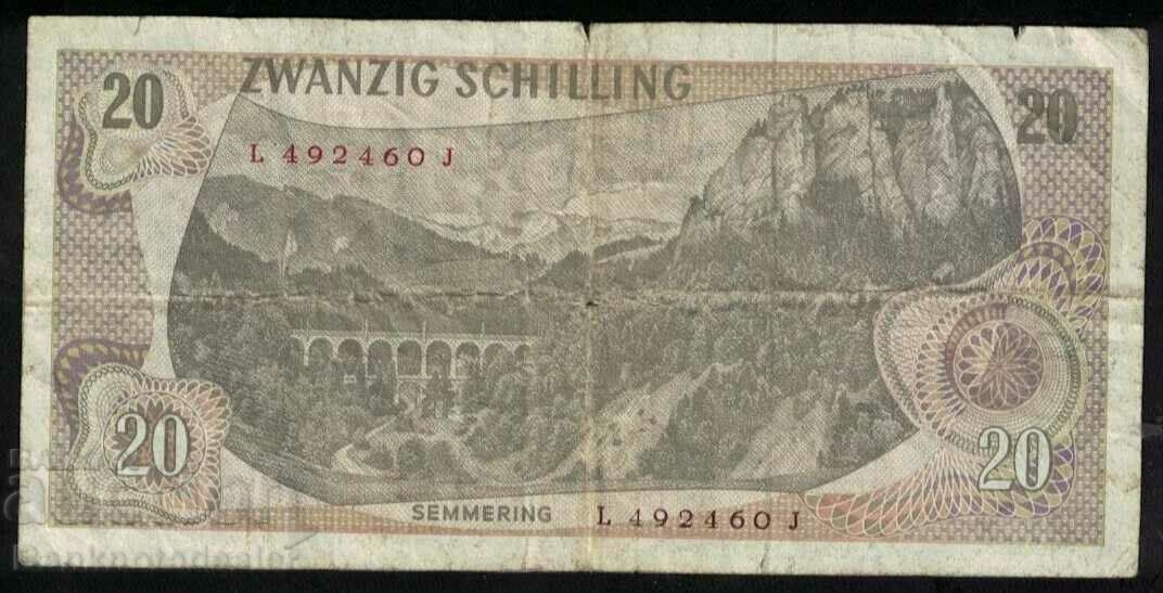 Austria 20 Schilling 1967 Pick 142 Ref 2460 with price 5.00 BGN | € 2.56