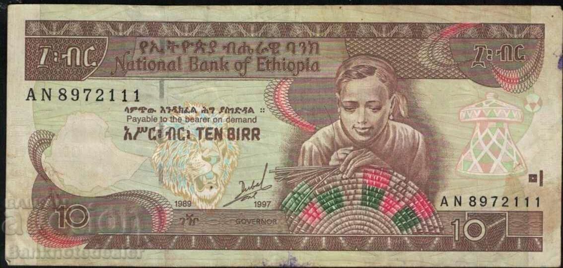 Ethiopia 10 Birr 1989 Pick 32a Αναφ. 2111