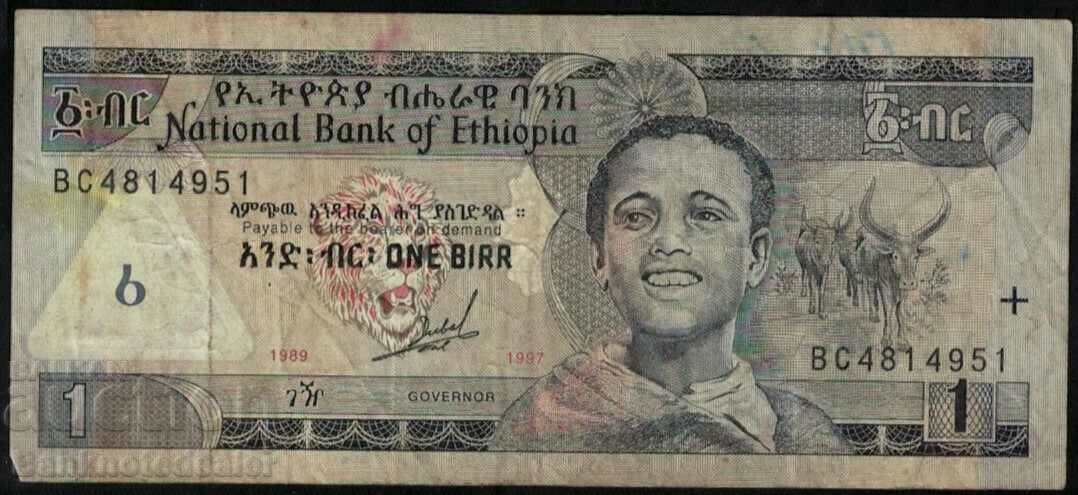 Etiopia 1 Birr 1989 Pick 46a Ref 4551