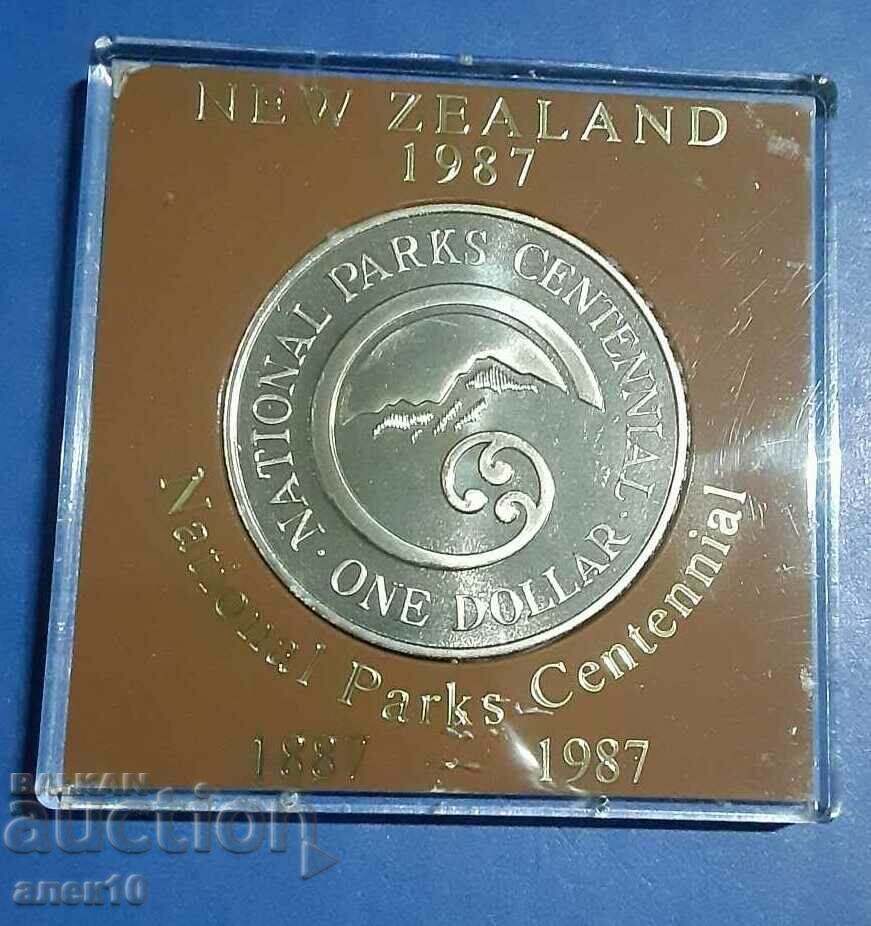 Нова  Зеландия  1  долар  1987