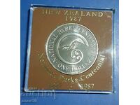 Нова  Зеландия  1  долар  1987