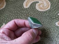 OLD TURKISH OTTOMAN SILVER RING WITH STONE