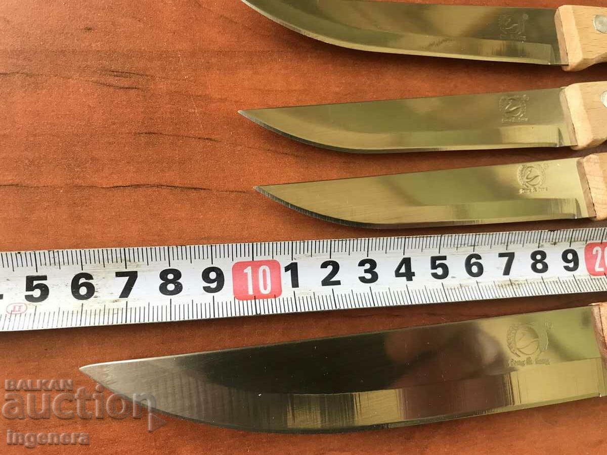 Аукцион НОЖ КОМПЛЕКТ НОВО ДЪРВЕНА ДРЪЖКА 1 + 3 БР. Аукцион НОЖ КОМПЛЕКТ НОВО ДЪРВЕНА ДРЪЖКА 1 + 3 БР.