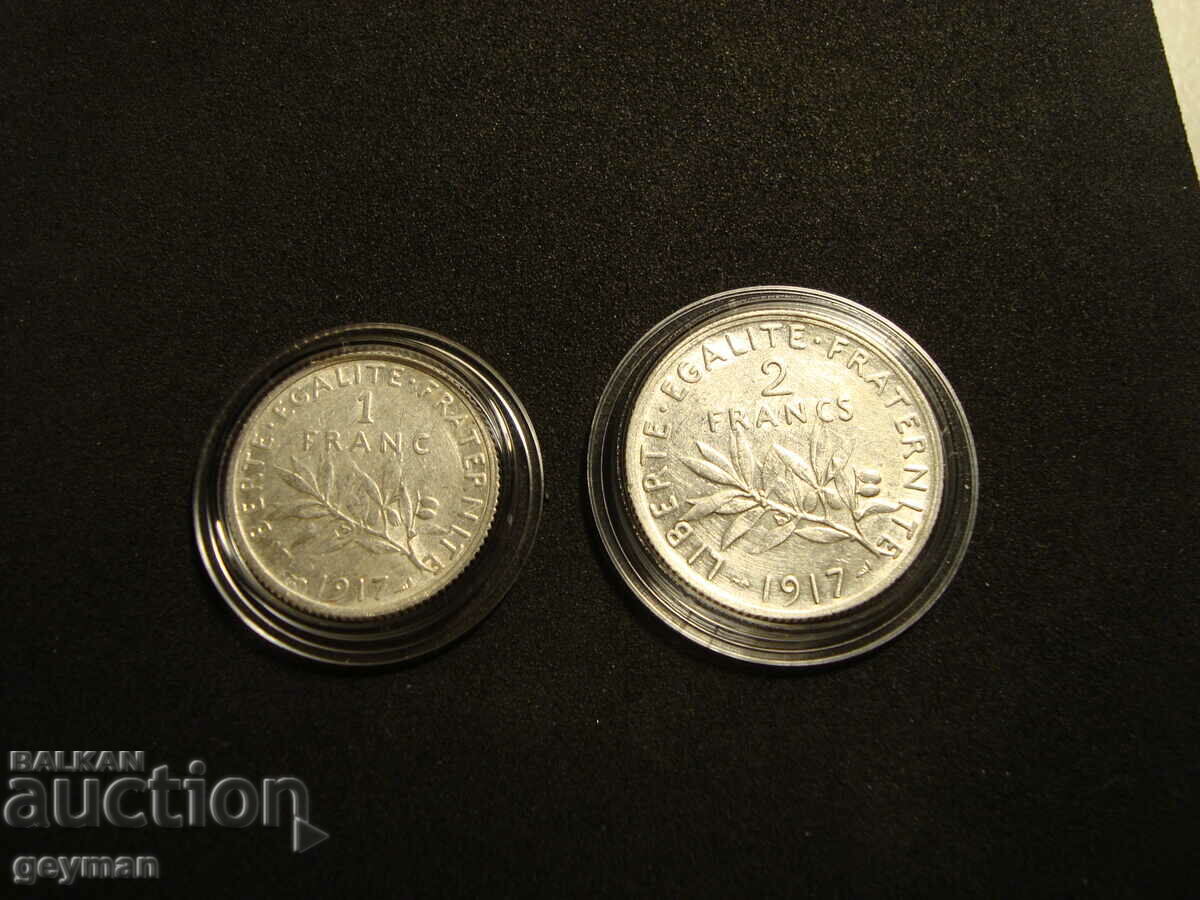 Auction Lot 1 and 2 Francs 1917 Auction Lot 1 and 2 Francs 1917