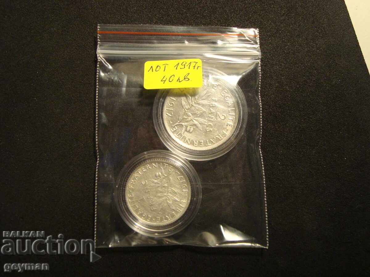 Lot 1 and 2 Francs 1917 - 7 Lot 1 and 2 Francs 1917 - 7