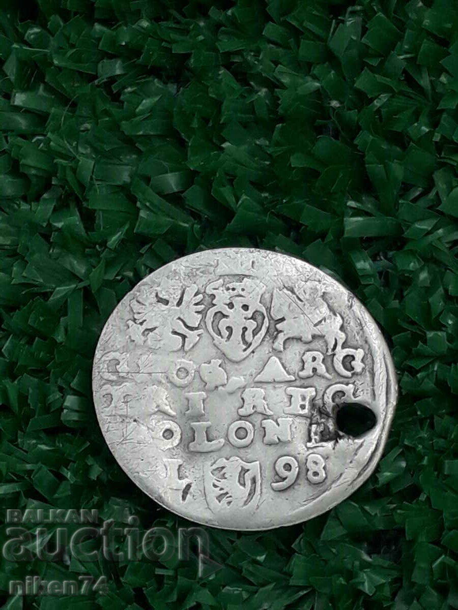 monedă de argint 3 groshi 1598 Polonia, regele Sigismund