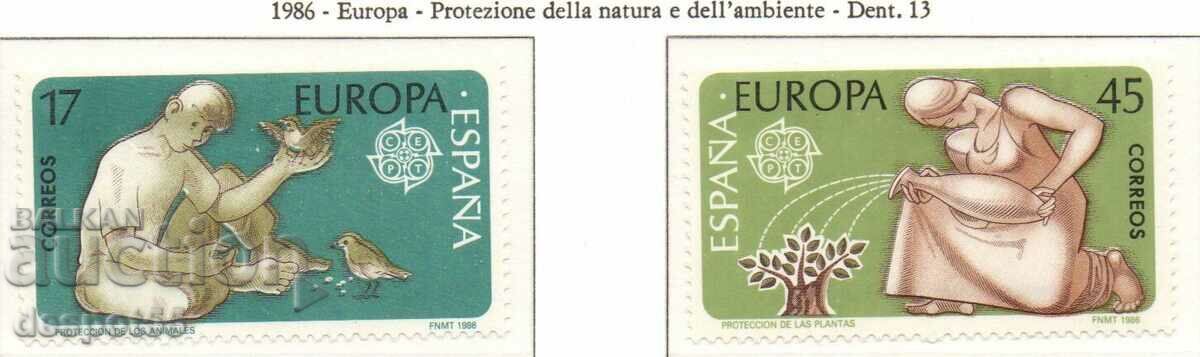 1986. Испания. ЕВРОПА - Опазване на природата.