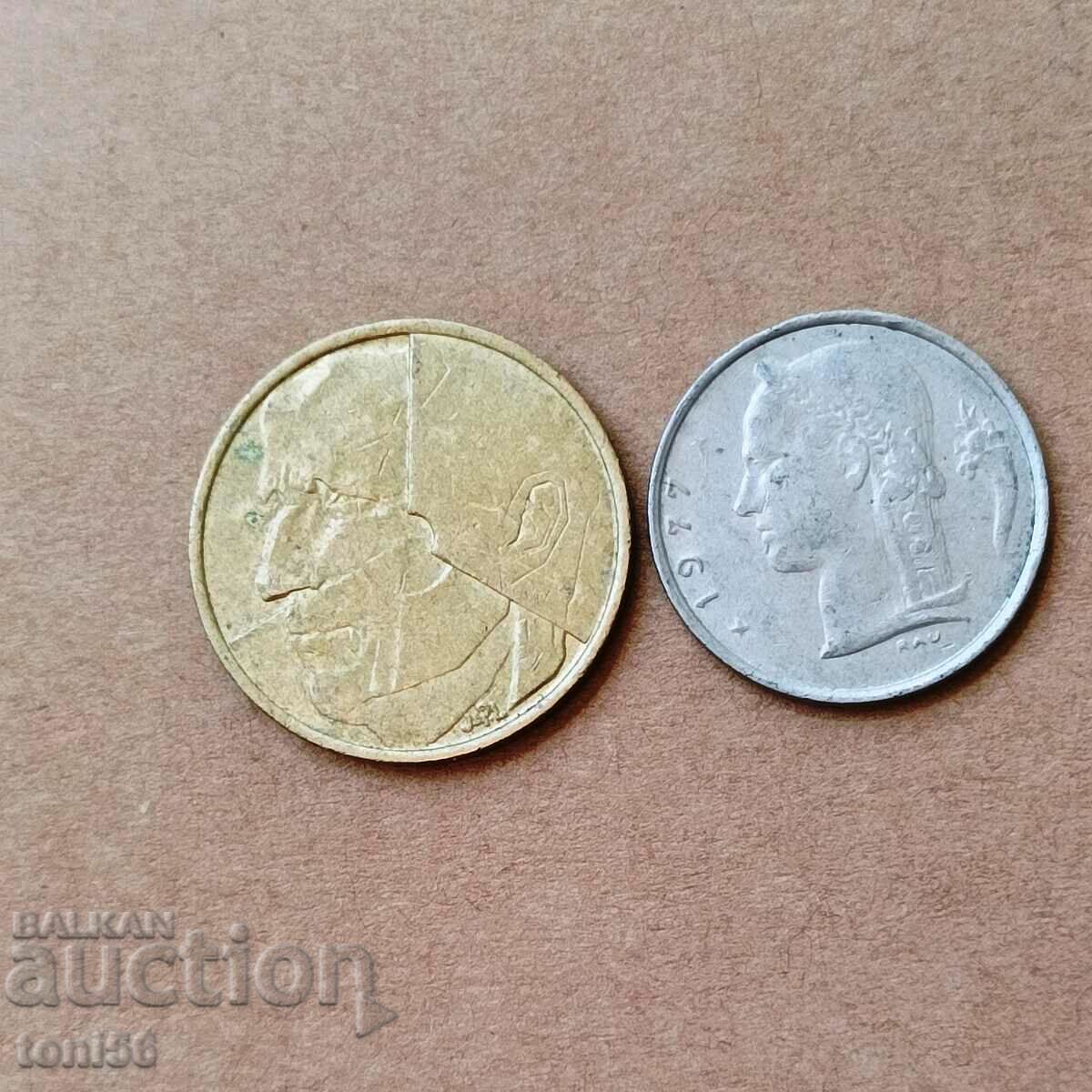 Belgium 1 + 5 francs 1977/86 - Flemish inscription with price 0.80 BGN | € 0.41 Belgium 1 + 5 francs 1977/86 - Flemish inscription with price 0.80 BGN | € 0.41