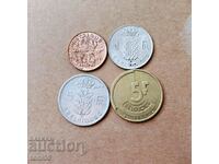 Белгия сет 50 сантим, 1, 5 + 5 франка 1950/86 френски надпис